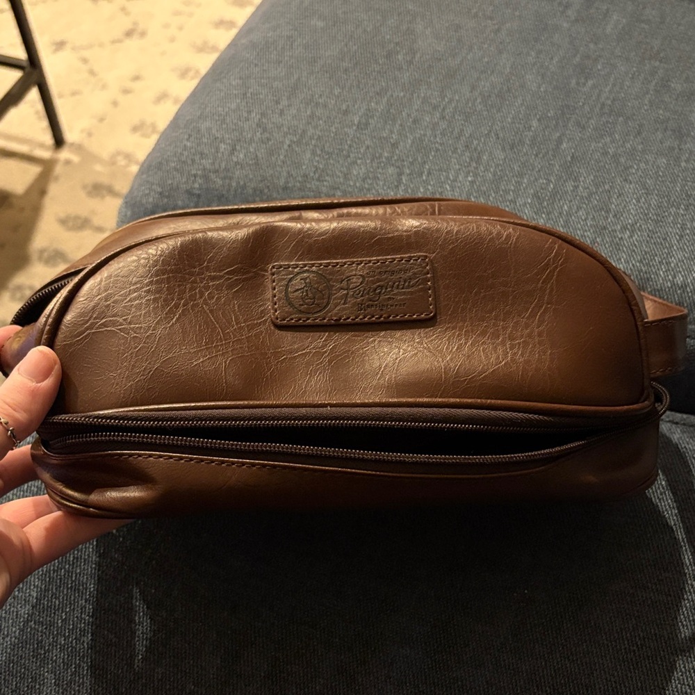 Original Penguin Brown Toiletry Bag for Men
